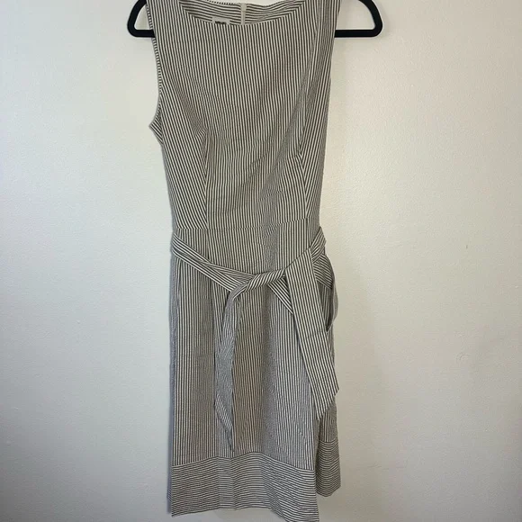 Anne Klein Black and White Striped Mini Dress - Picture 4 of 7